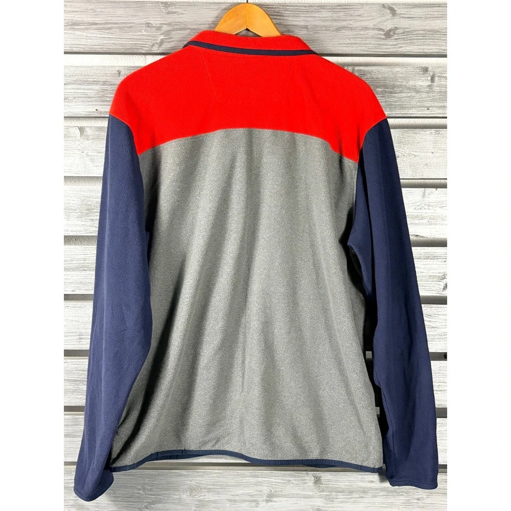 The North Face Mens XL Full Zip Up Fleece Jacket Colorblock Orange Grey Blue